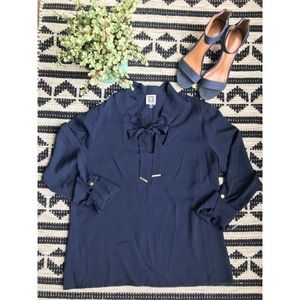 Silky Navy Blouse